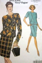 8420 VOGUE EZ SHORTER DROP WAIST SS-LS DRESS PATTERN 8-10,14-18 CHOICE